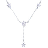 عصفور كريستال سلسلة فضة عيار 925 بتصميم علي شكل وردة مرصعة بالزركون